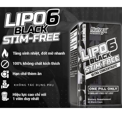 Lipo-6 Black Stim-free – Giảm cân không chất kích thích